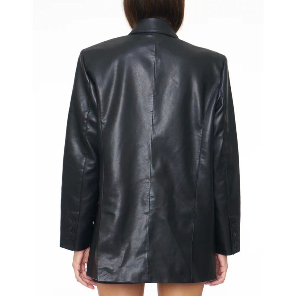 Pistola Women Faux Leather Double-Breasted Blazer - Picture 5 of 7